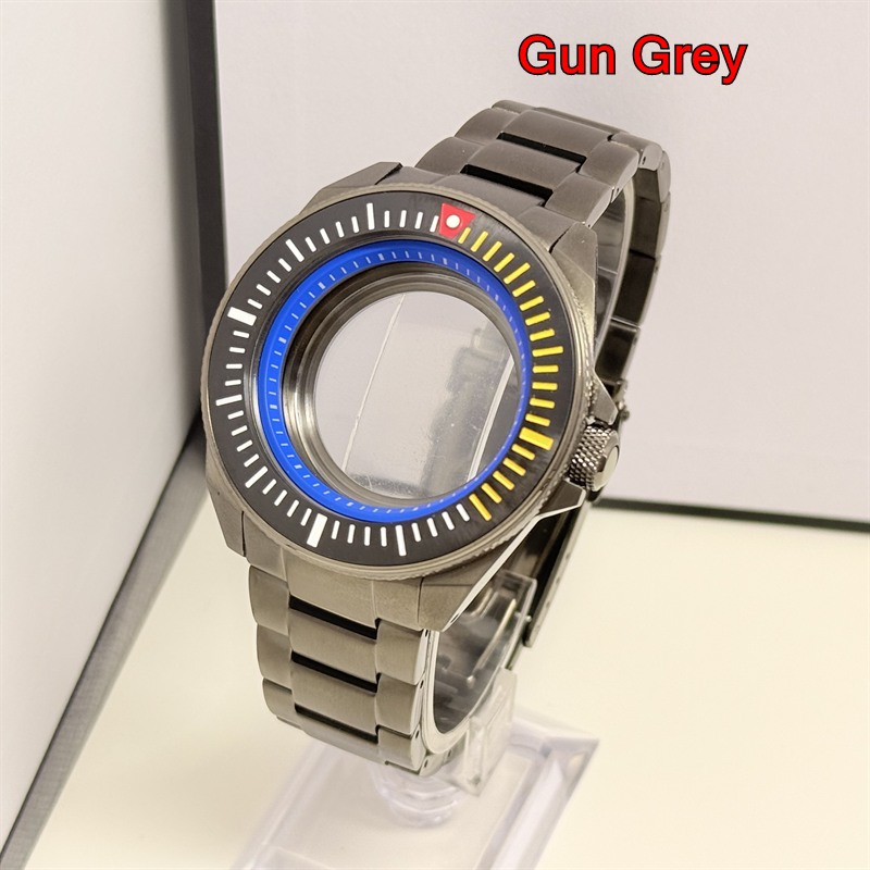 Citizen Watch Tsuyosa - カスタムガンメタルカラーのキングサムライPROSPEXシリーズ腕時計ケースとブレスレットバンド。4R35、7S26、NH35、NH36ムーブメントに対応。メンズ腕時計用ケース。