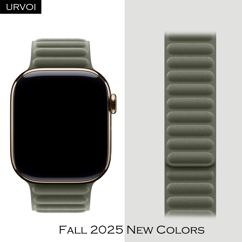 Milanese Loop Magnetic - URVOI FineWoven バンド。Apple Watch Ultra 4、3、2シリーズ、12、11、10、9、8、7、6、SE3に対応。磁石式のループストラップ。腕時計用アクセサリー。