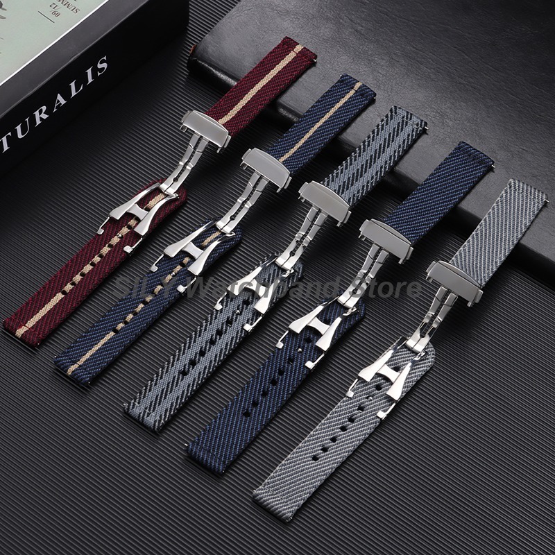織キャンバス生地時計バンド 20 ミリメートル折りたたみバッ - Nato Strap Nylon のレビューと価格