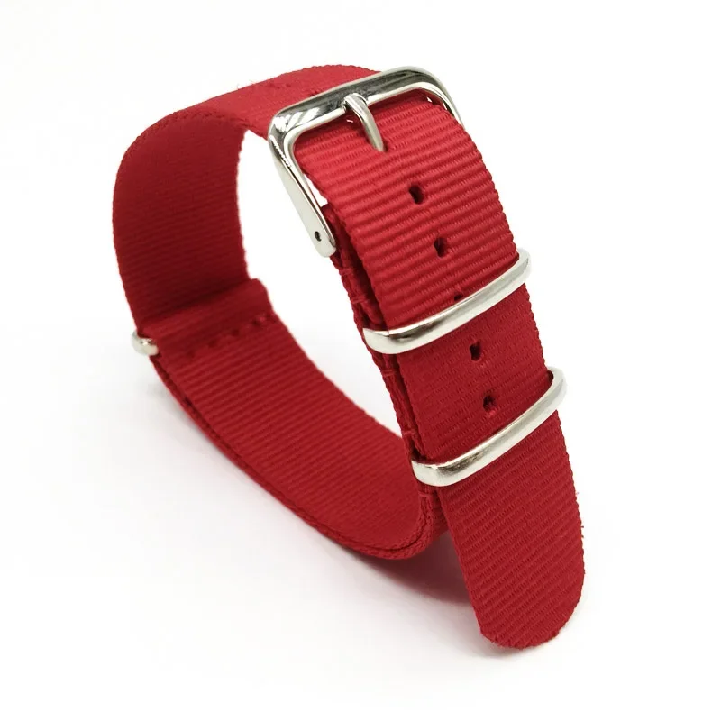 レッドナイロンストラップ男性 & 女性 18 ミリメートル  - Nato Strap Nylon のレビューと価格