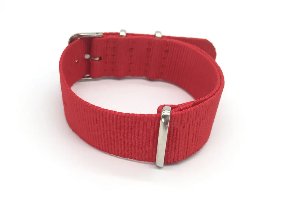 レッドナイロンストラップ男性 & 女性 18 ミリメートル  - Nato Strap Nylon のレビューと価格